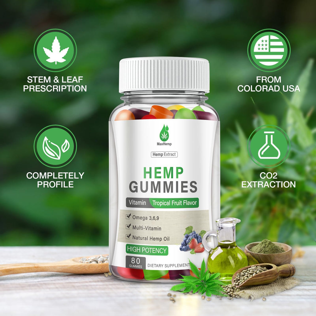 Hemp Gummies 100% Natural Organic Vegan 3 Packs N439416