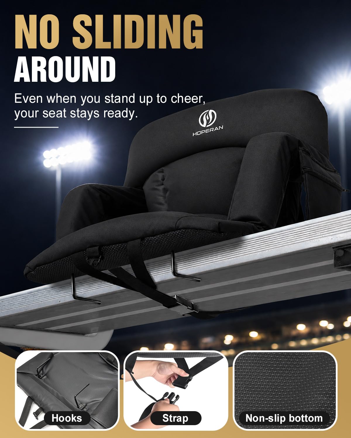 25" Extra Thick Stadium Seats for Bleachers, 2-Pack X974