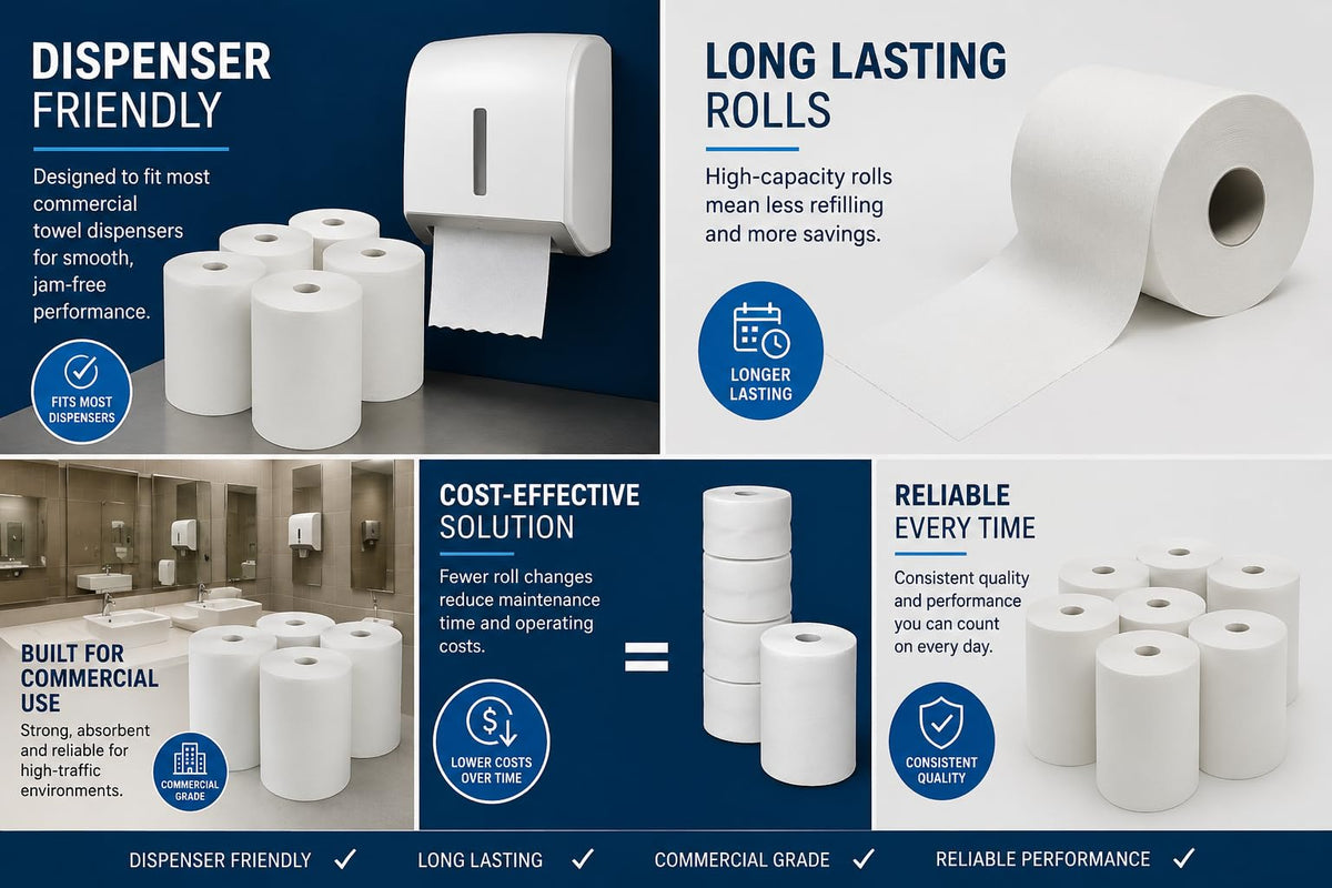 White Paper Towels 6 Rolls H488