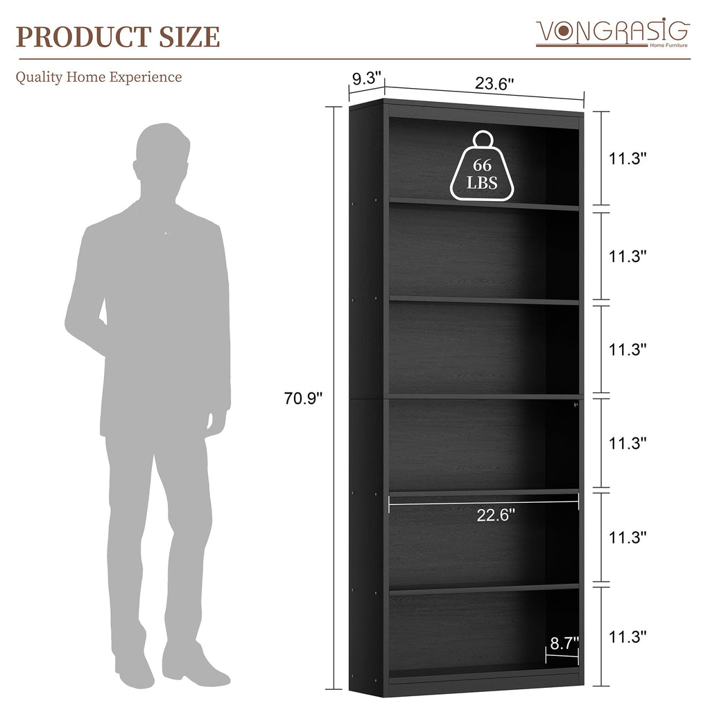 71" H Tall Wood Bookshelf J388182