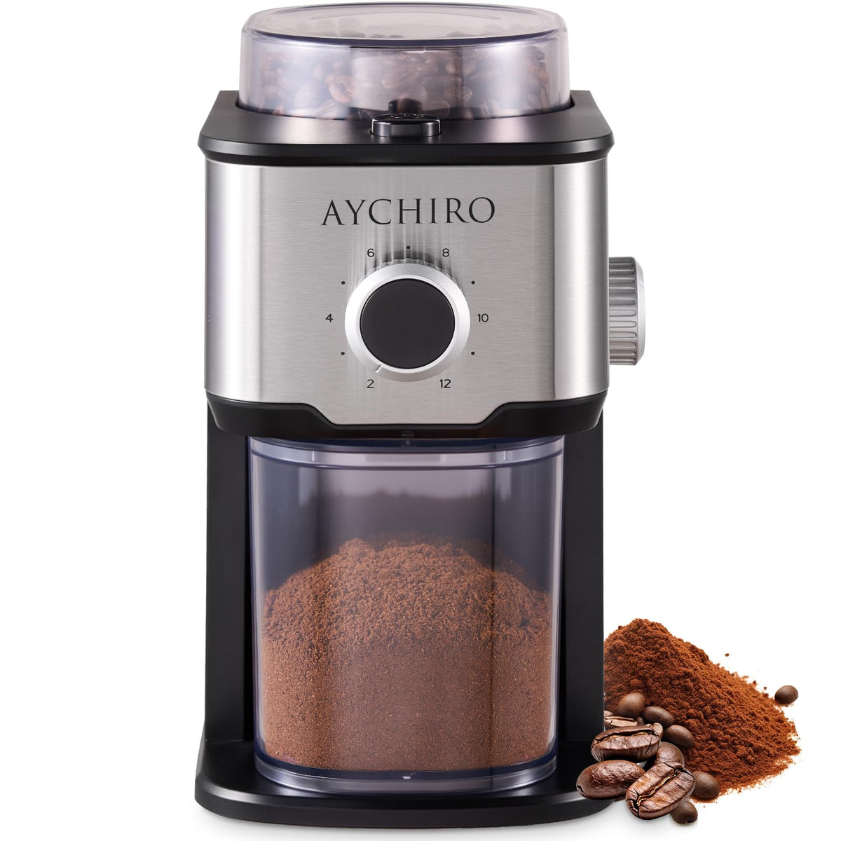 Adjustable Electric Burr Coffee Grinder with 14 Grinding Settings I268990