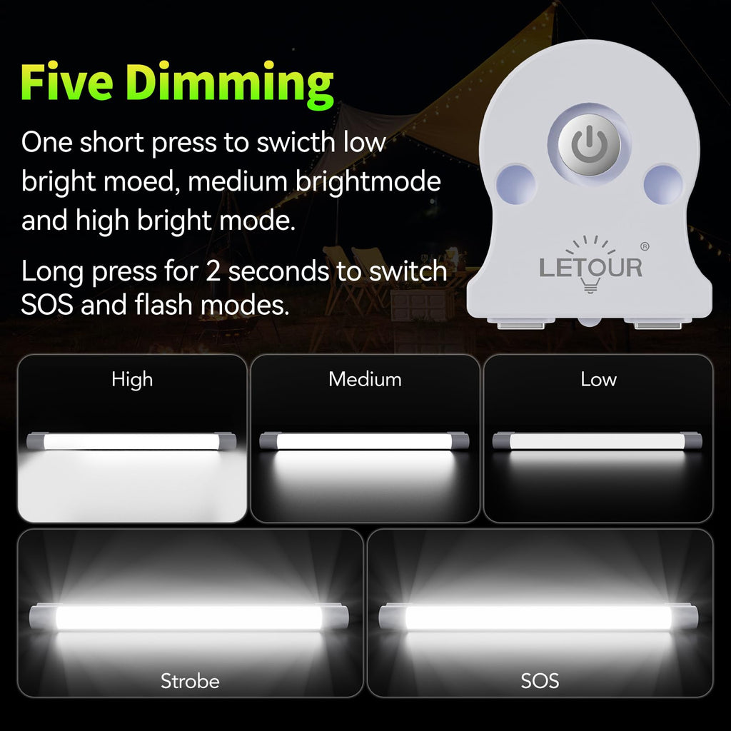 LED Tube Magnetic Work Light 6000Lumens 10400mAh USB Rechargeable D175550