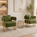 Green Teddy Accent Chair Set of 2 Upholstered Arm Chair T4873