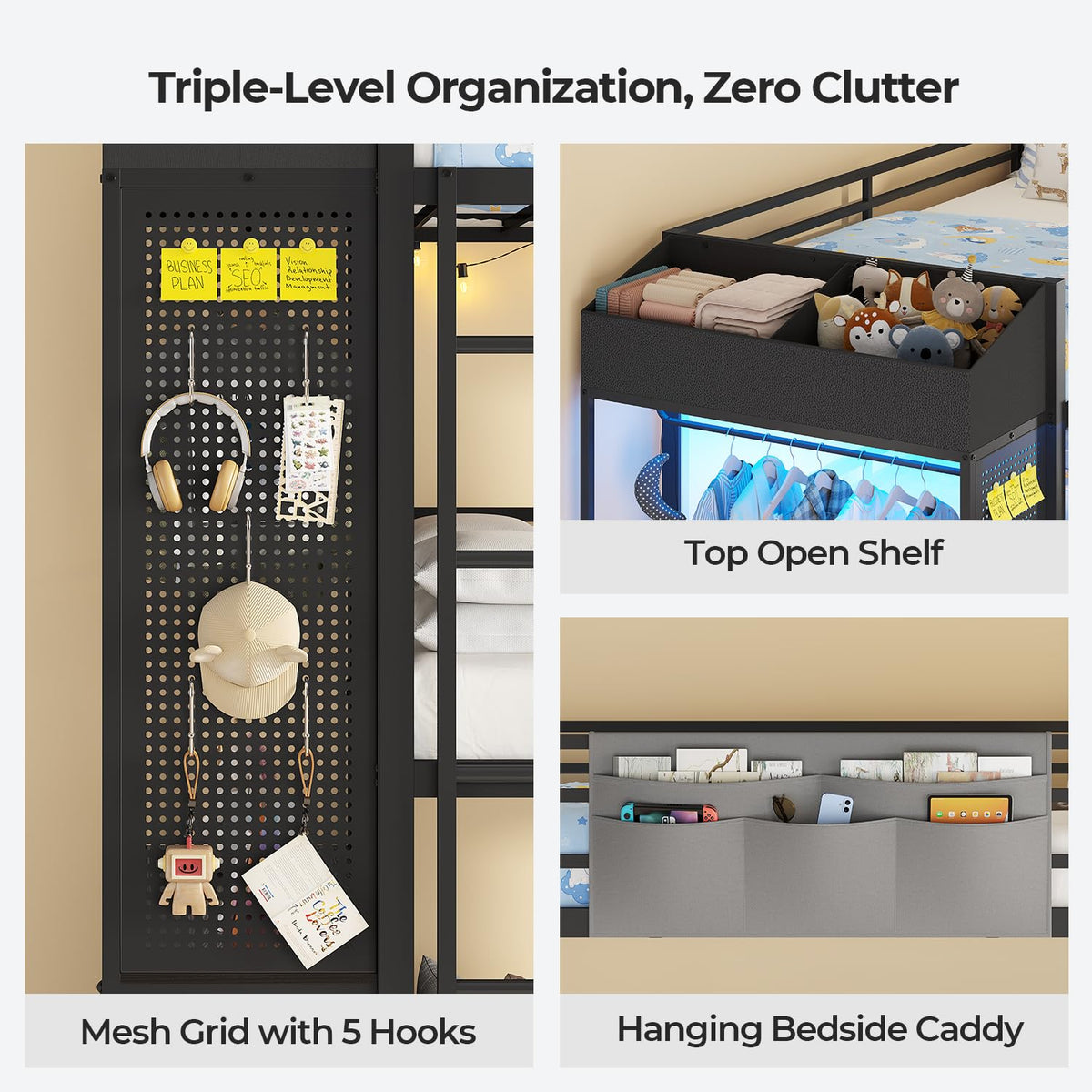 Triple Bunk Bed with 6 Storage Drawers C89640