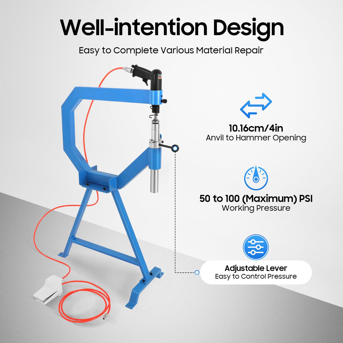 Pneumatic Planishing Hammer with 3 Anvil Dies Y54614