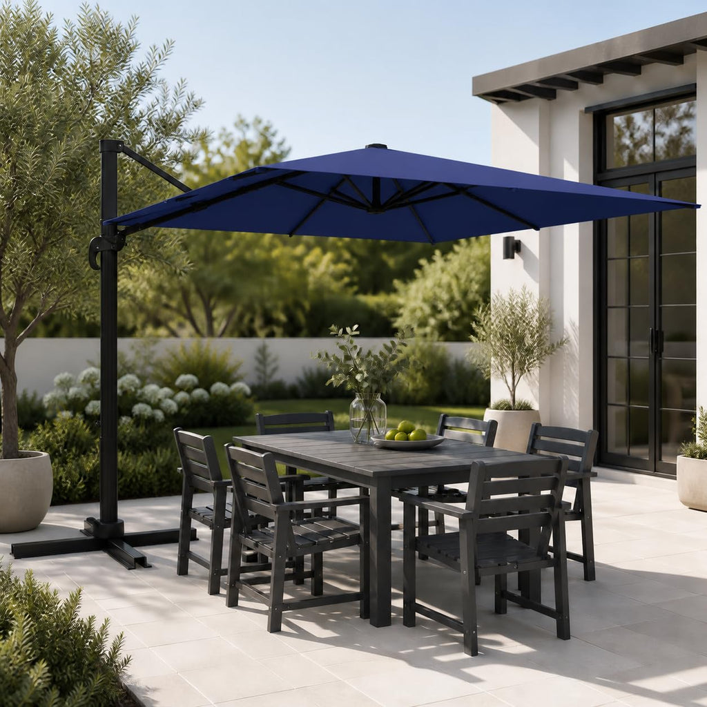 10' X 10' Aluminum Cantilever Patio Umbrella with 360-degree Rotation K8979