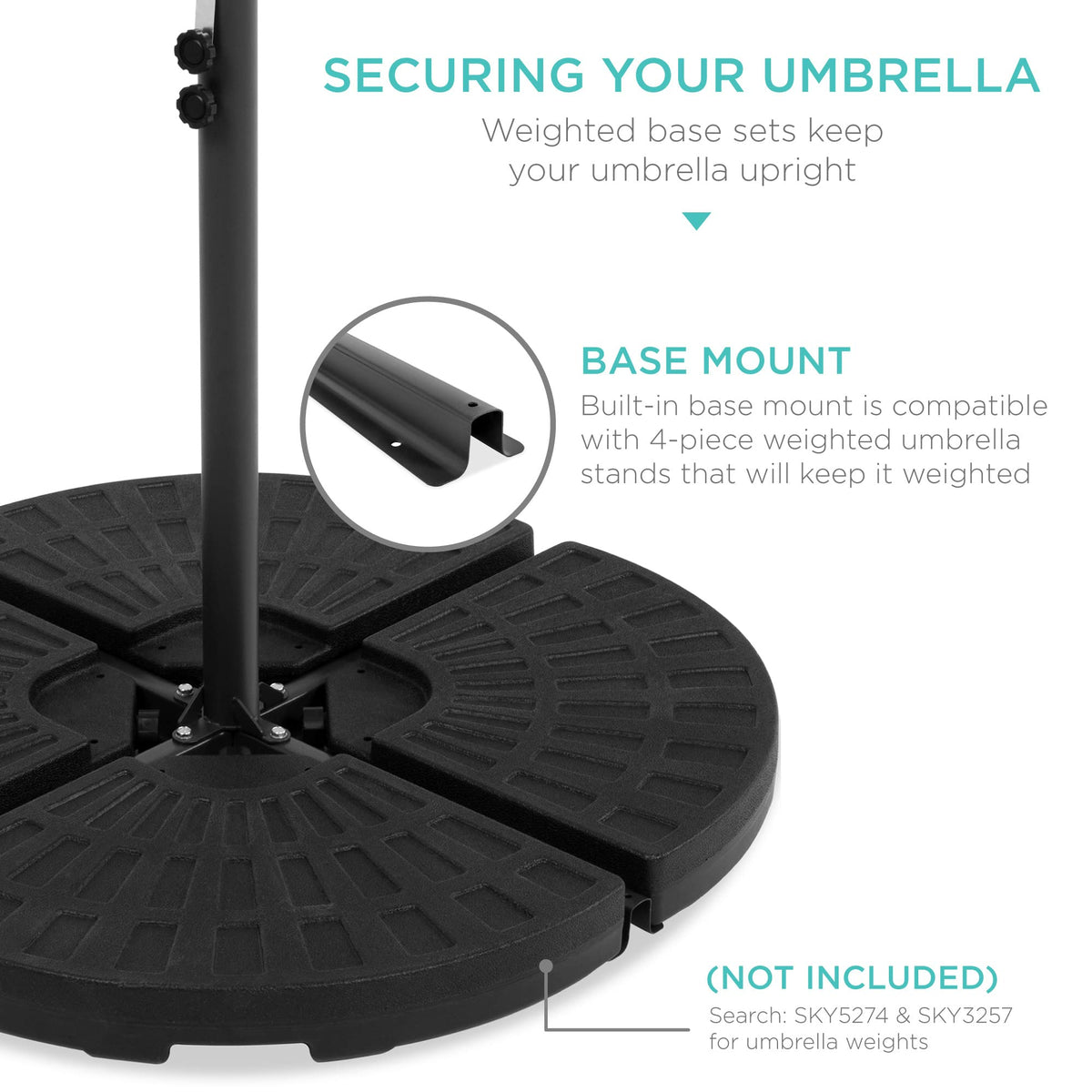 10ft Solar LED Offset Cantilever Patio Umbrella O1584