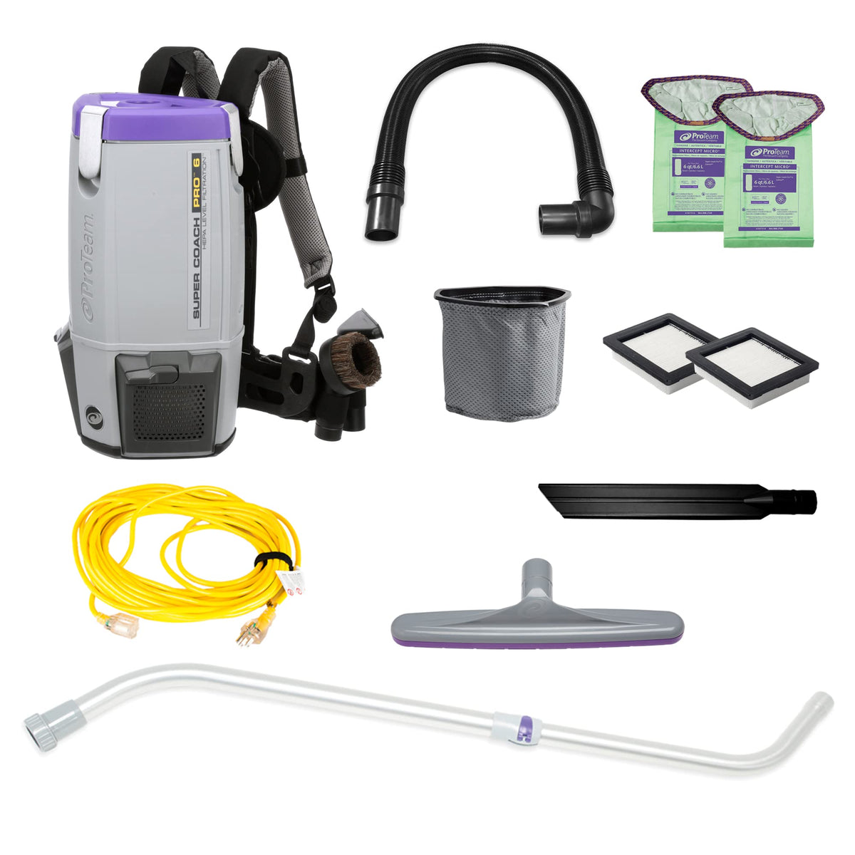 6 Quart Corded Backpack Vacuum with Telescoping Wand Tool Kit J377691