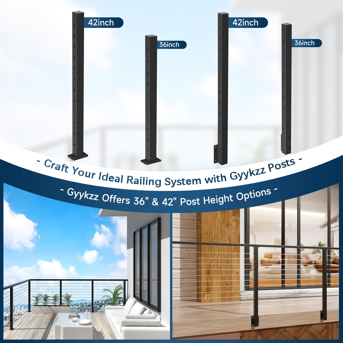Black Aluminum Handrail 3 Pack X430069
