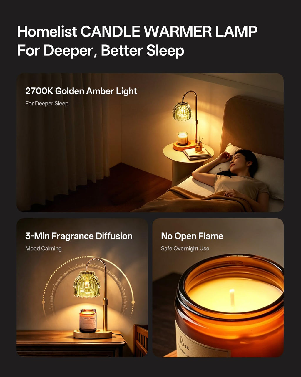 Adjustable Height Green Candle Warmer Lamp Q189