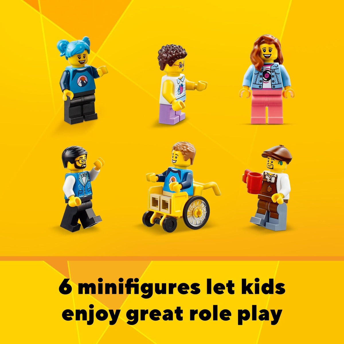 Building Toy Set, 3 in 1 City Art Deco Building, Market Street Hotel, Café Music Store and 6 Minifigures S694