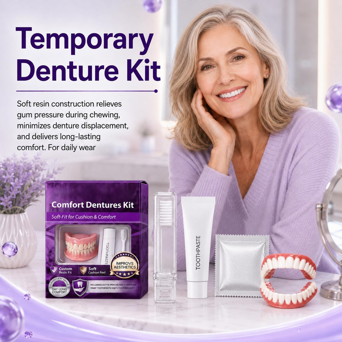 Heat Moldable Temporary Denture Kit 1 Set B367