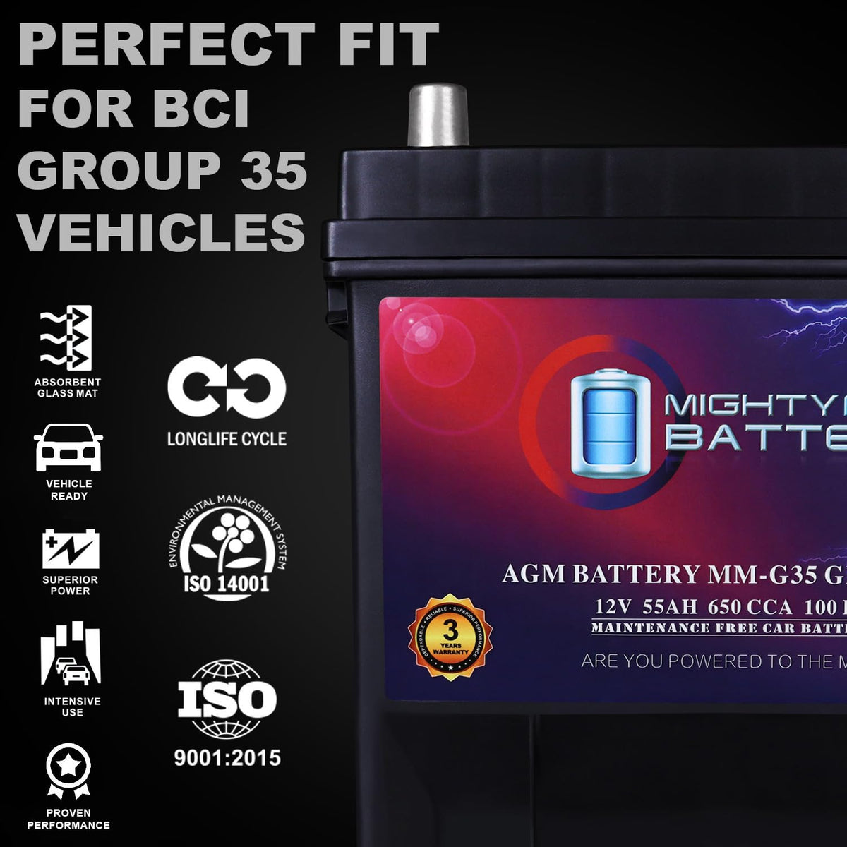 12V 55Ah AGM Replacement Battery L968581