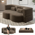 Brown Corduroy Convertible Futon Sofa Bed Q3551