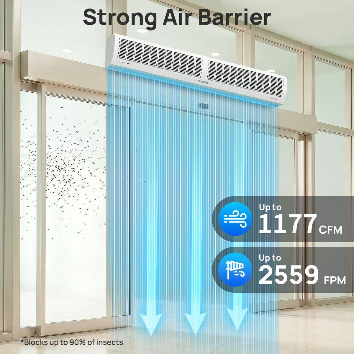 36-Inch Wall-Mounted Air Curtain Fan with Magnetic Switch M435748