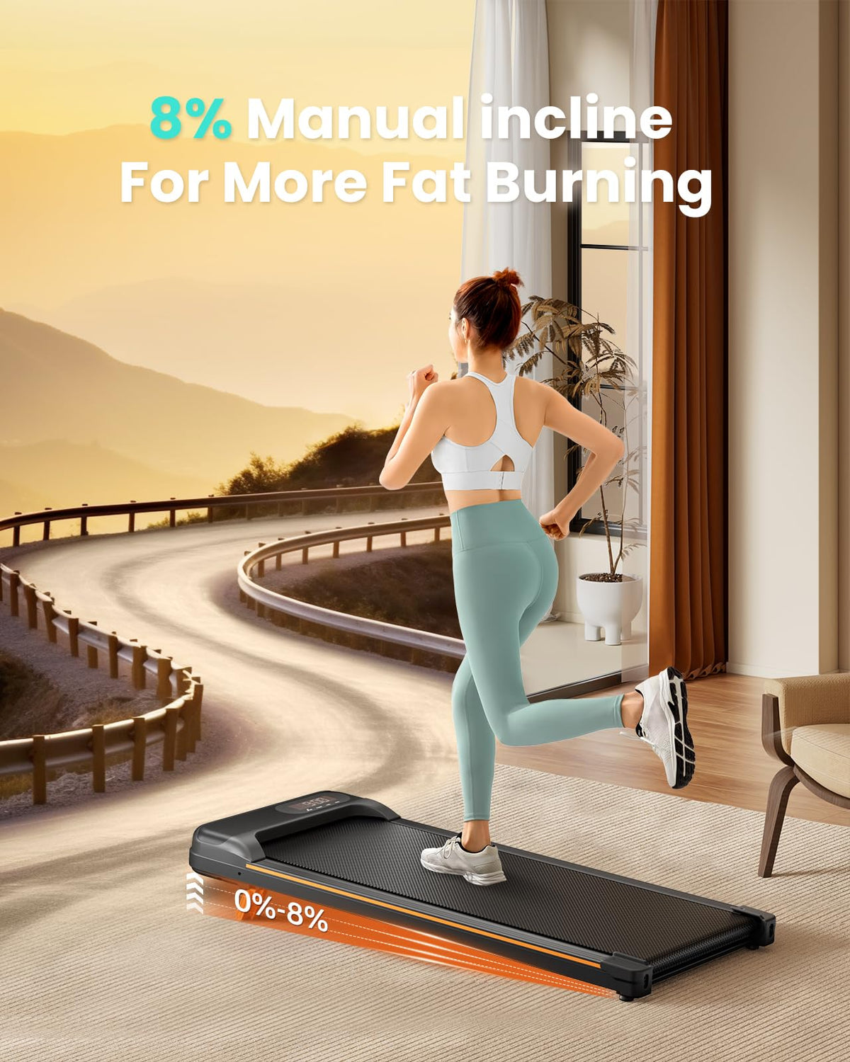 2.5HP Under Desk Treadmill with Incline C5136
