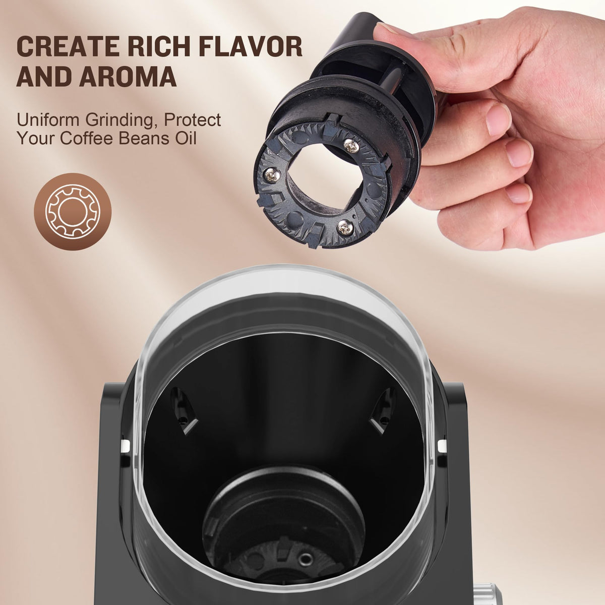 Adjustable Electric Burr Coffee Grinder with 14 Grinding Settings I268990