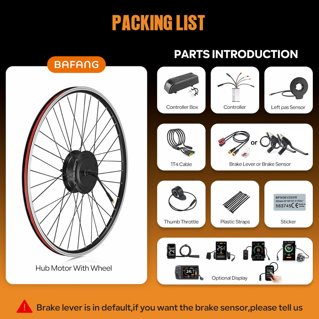 48V 500W Front Hub Motor Ebike Conversion Kit B840