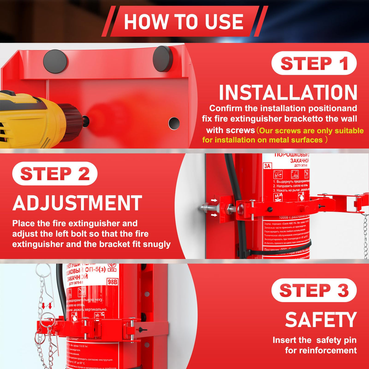 Heavy Duty Fire Extinguisher Mount D3847