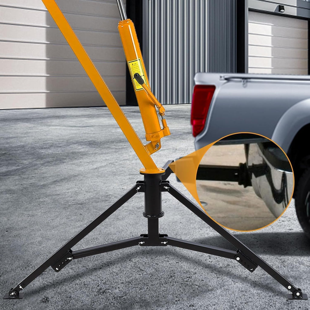 Hydraulic Receiver Hitch Crane 1000LBS Capacity 360° Swivel 3 Adjustable Settings Y851