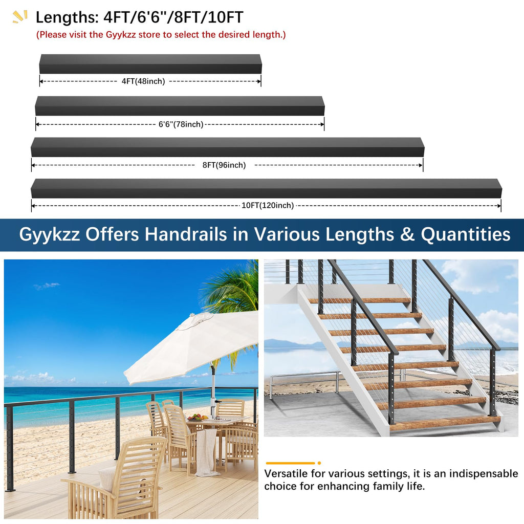 Black Aluminum Handrail 3 Pack X430069