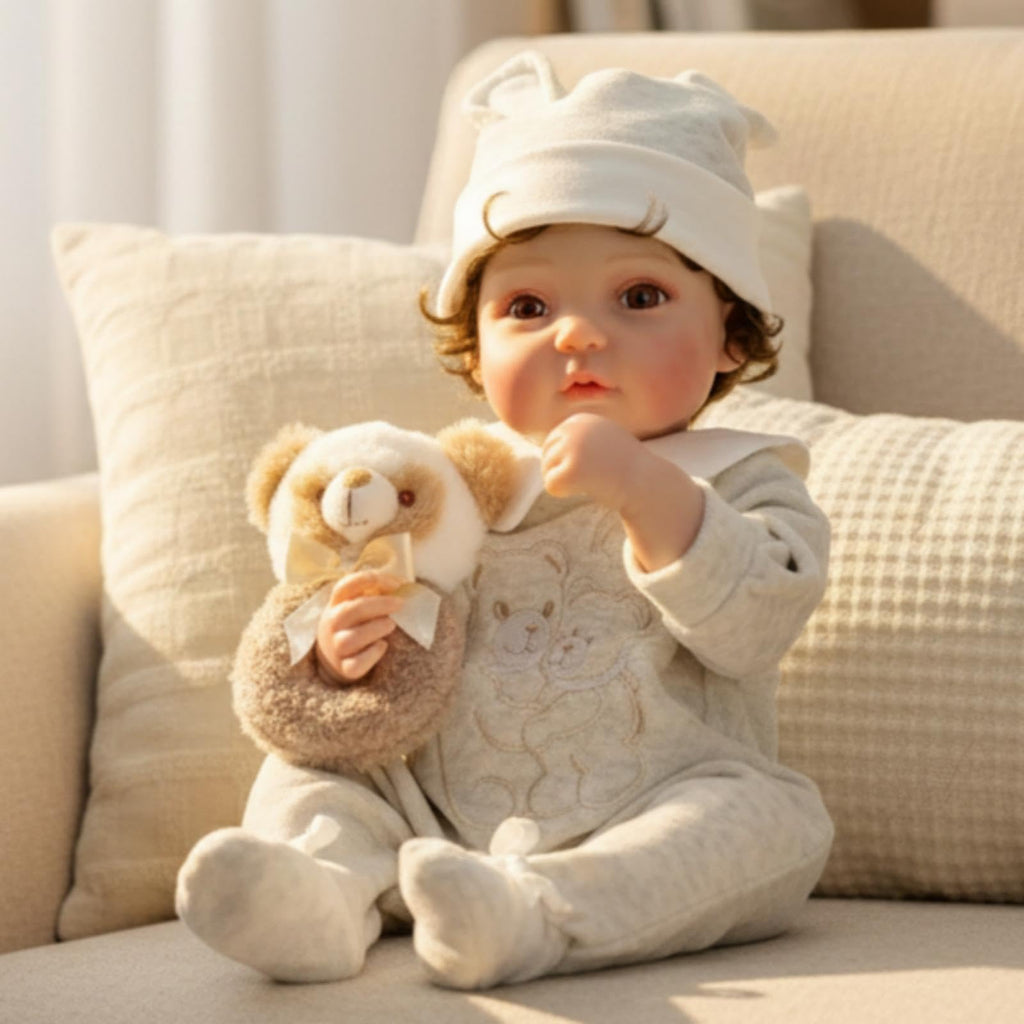 20-Inch Realistic Reborn Baby Doll with Hand-Rooted Hair F377855
