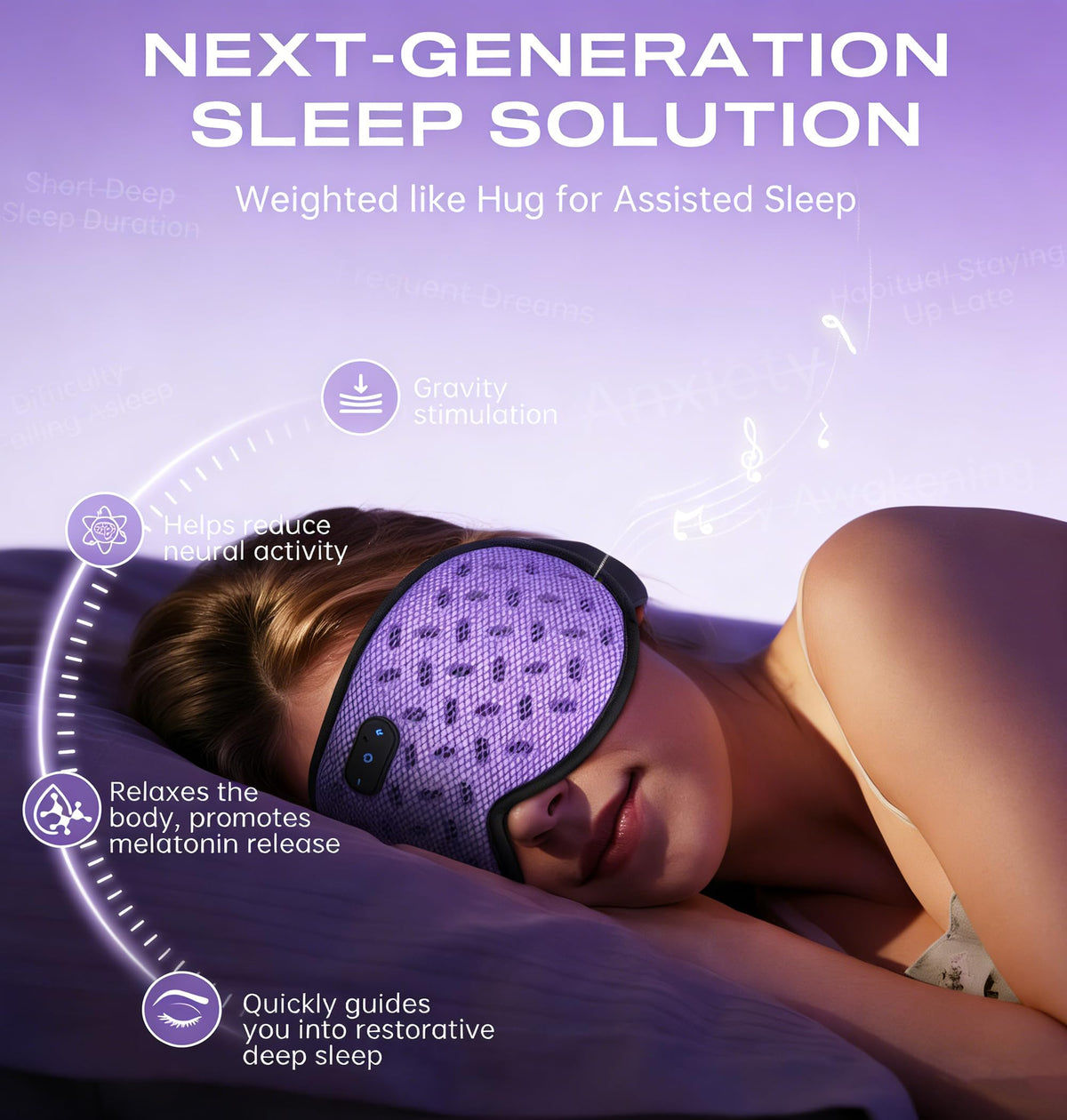 Bluetooth Sleep Mask Headphones with Hot Cold Compress B757256