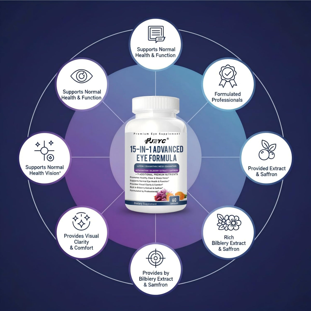 15 in 1 Eye Formula with Lutein 120 Capsules F1750