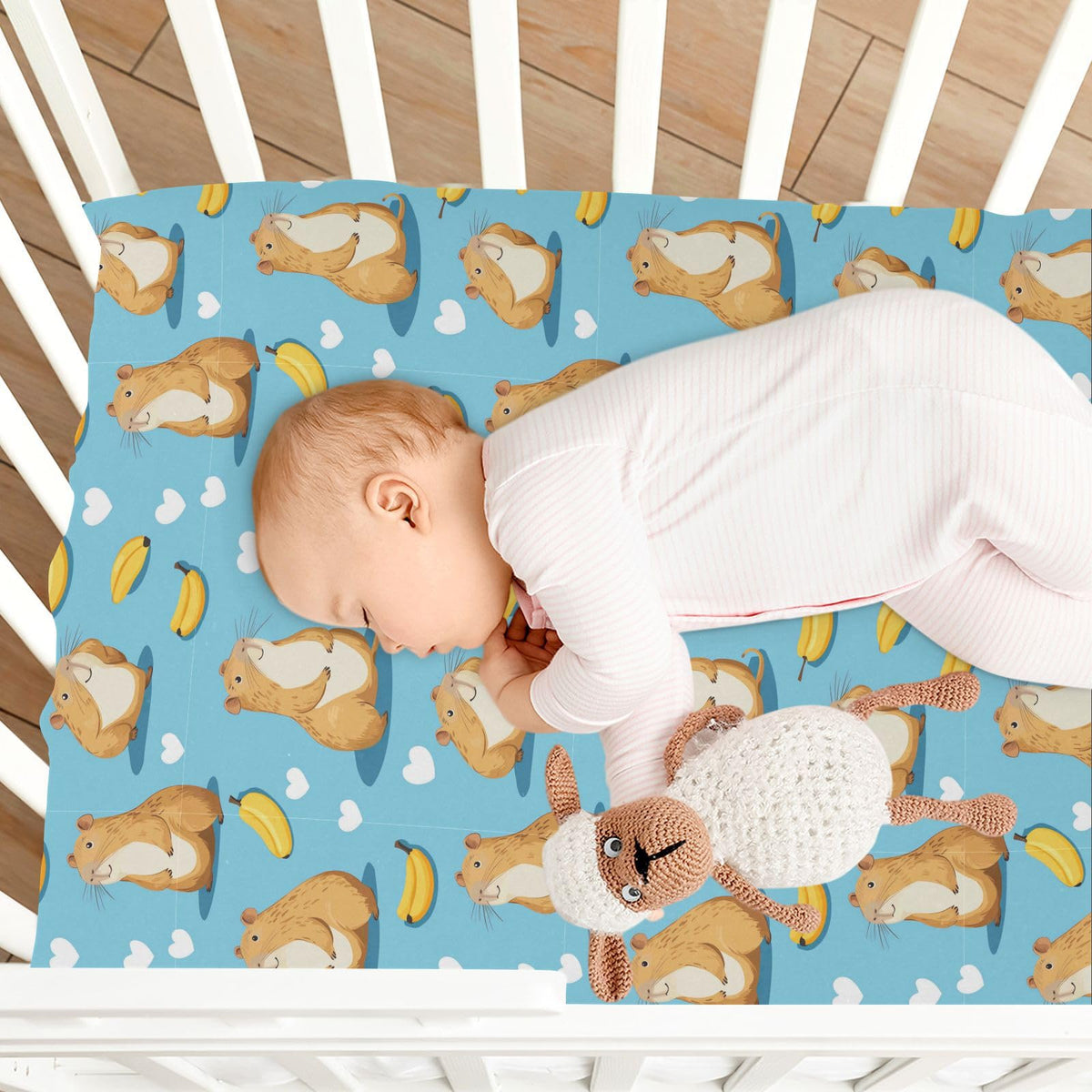 Soft Breathable Microfiber Fitted Crib Sheet, Standard Size 28in x 52in I709