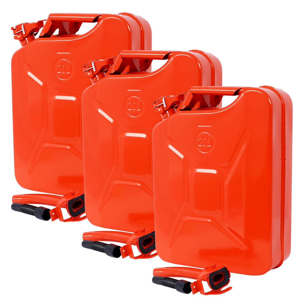 5 Gallon Steel Jerry Fuel Can Set of 3 N2394