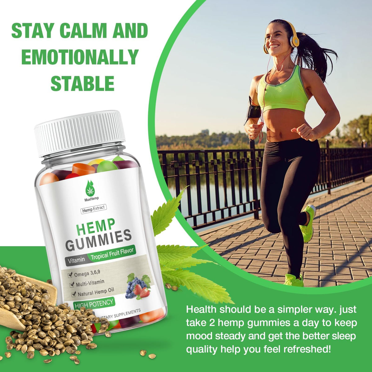 Hemp Gummies 100% Natural Organic Vegan 3 Packs N439416