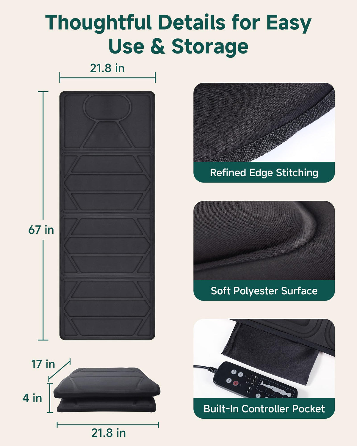 Full Body Massage Mat with Heat E6127