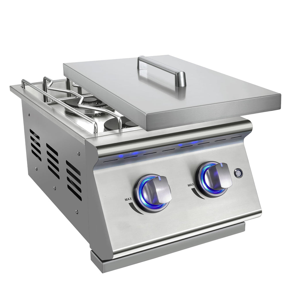 Double Grilling Side Burners 304 Stainless Steel 2 * 15,000BTU M8196