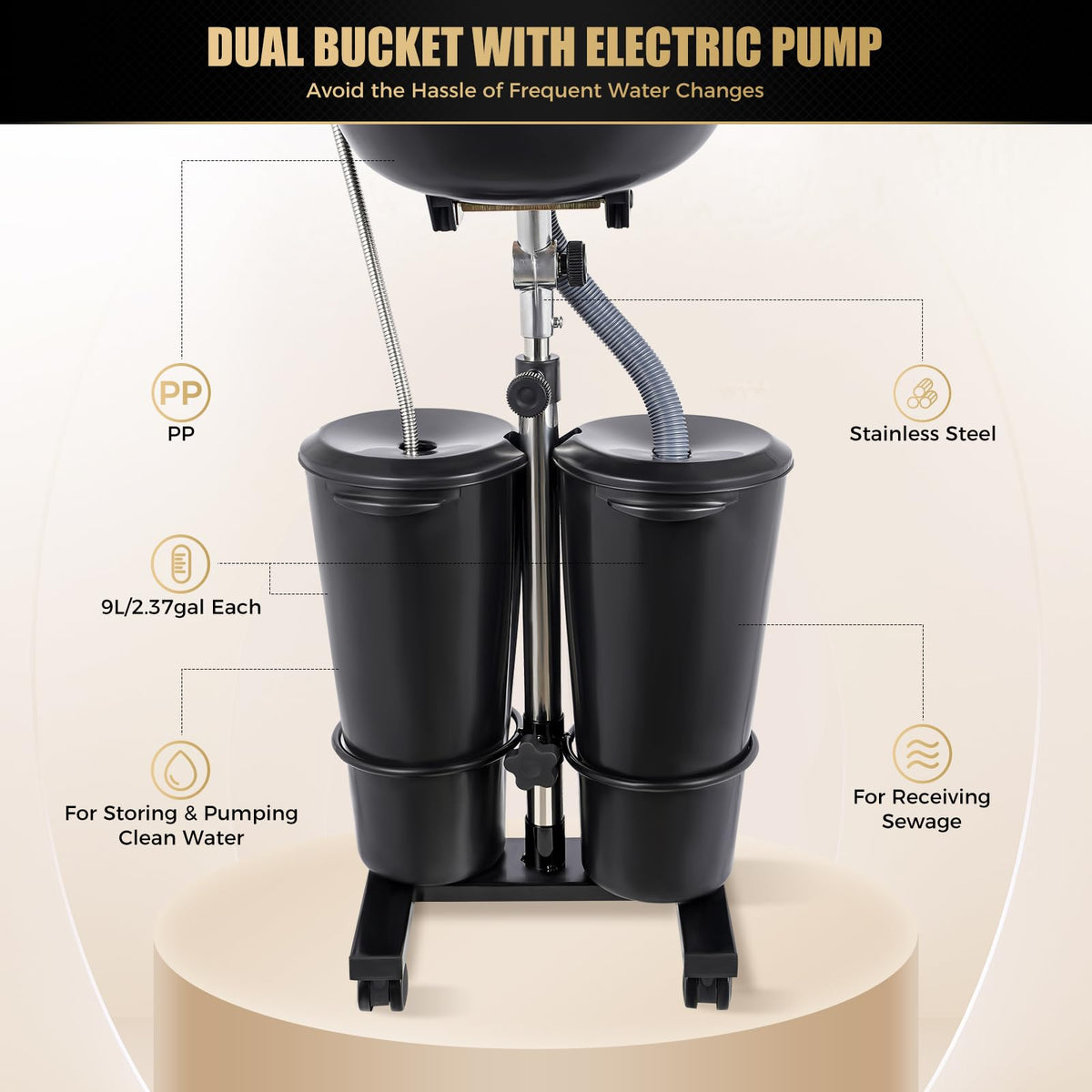 Portable Shampoo Bowl with Electric Pump R45133