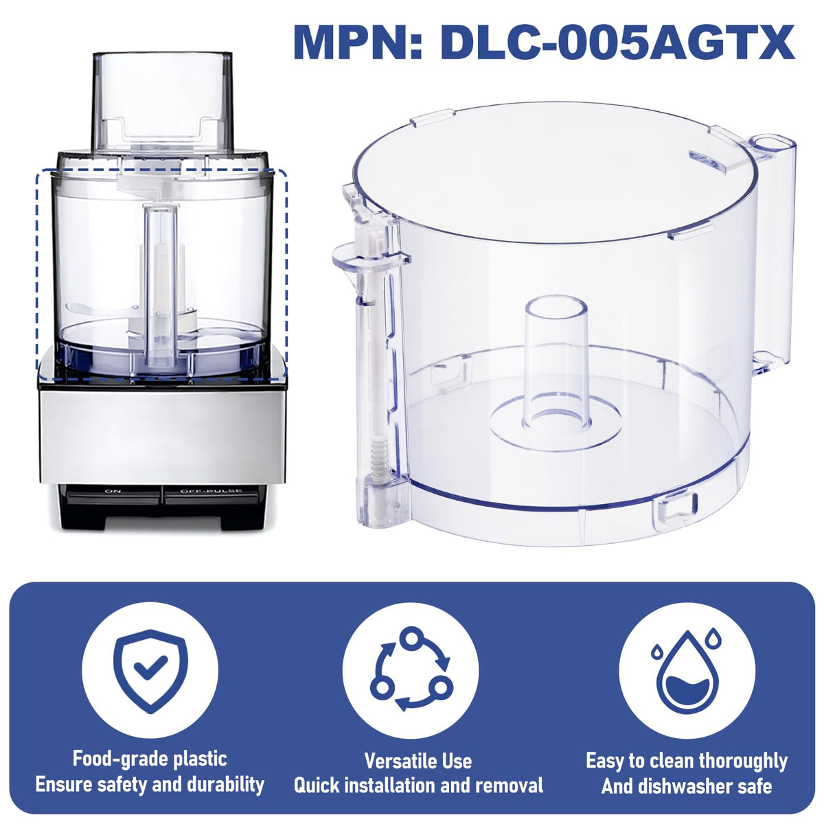 14-Cup Food Processor Work Bowl Replacement with Handle J69249