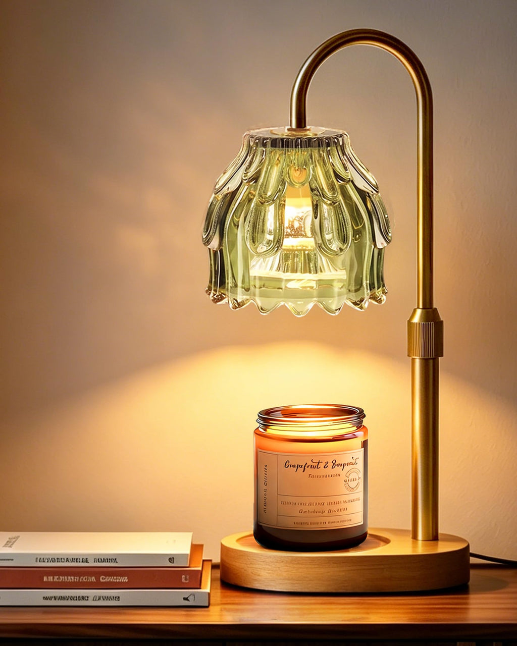 Adjustable Height Green Candle Warmer Lamp Q189