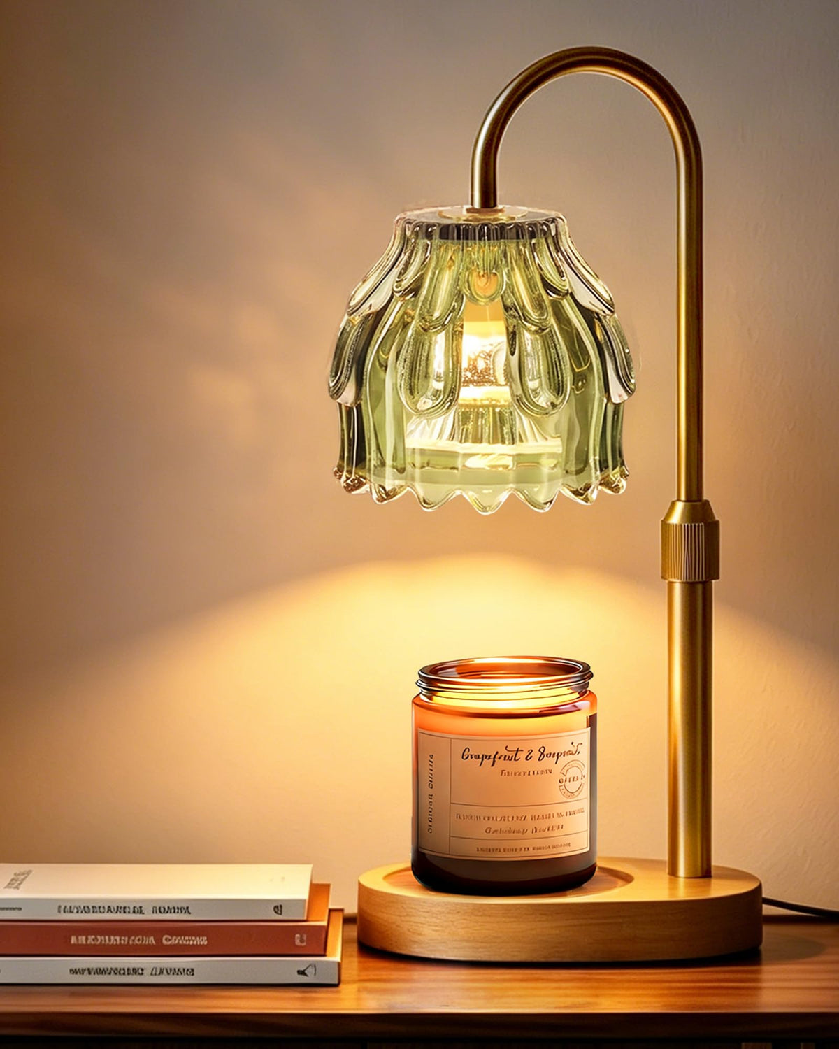 Adjustable Height Green Candle Warmer Lamp Q189