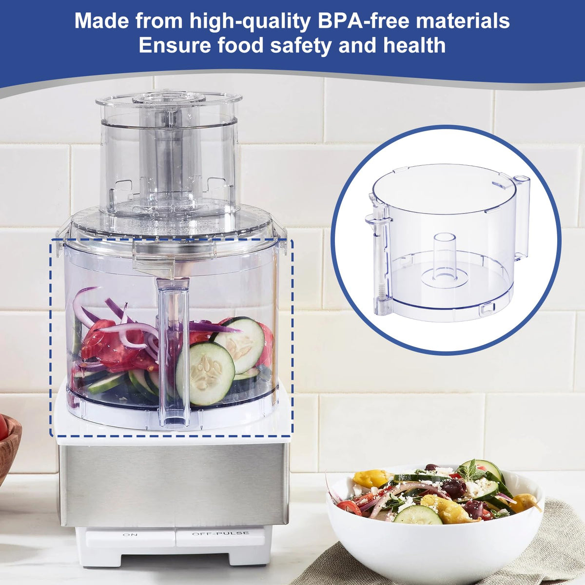 14-Cup Food Processor Work Bowl Replacement with Handle J69249