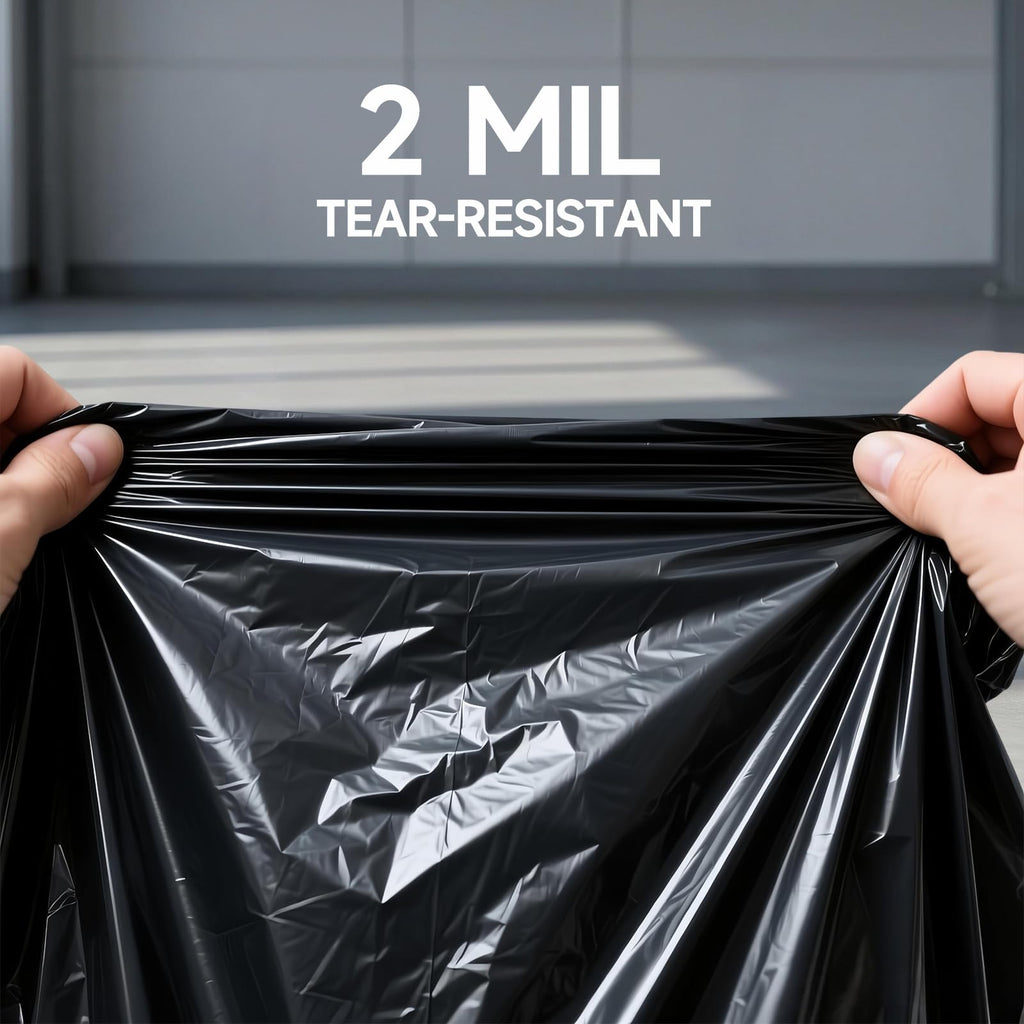 55 Gallon 2 Mil Black Heavy Duty Trash Bags, 20 Count H41154