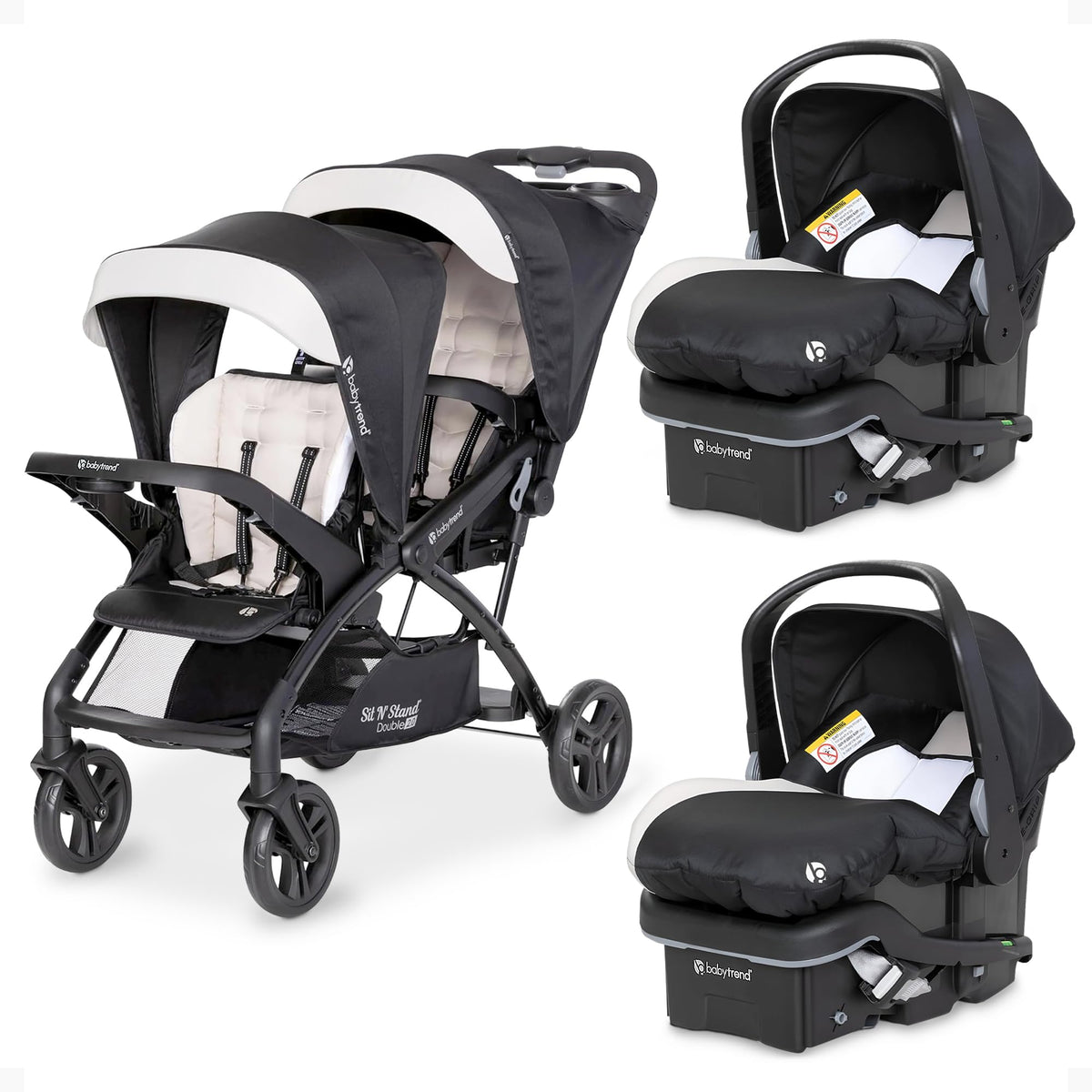 Double Stroller & 2 Car Seats P2541