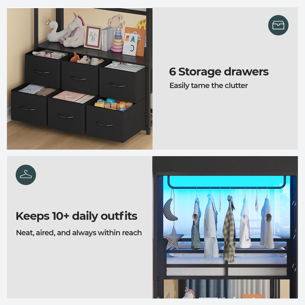 Triple Bunk Bed with 6 Storage Drawers C89640