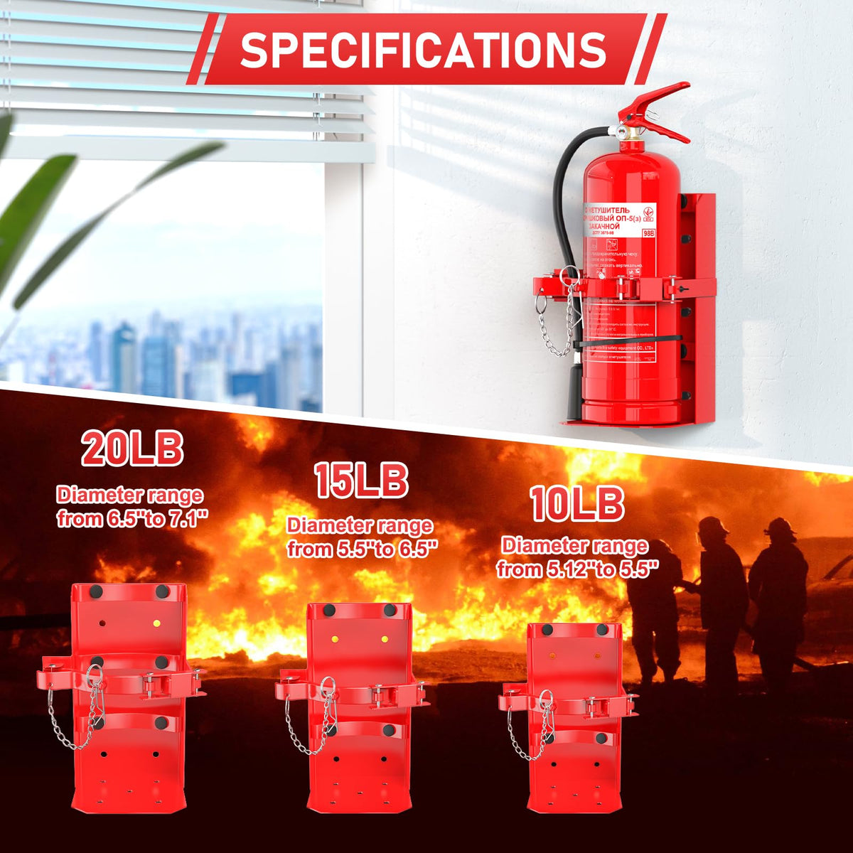 Heavy Duty Fire Extinguisher Mount D3847