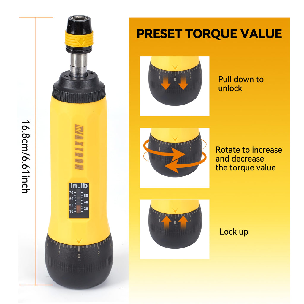 Torque Screwdriver Bit Set, 39-Piece 10-70 in-lb I1584