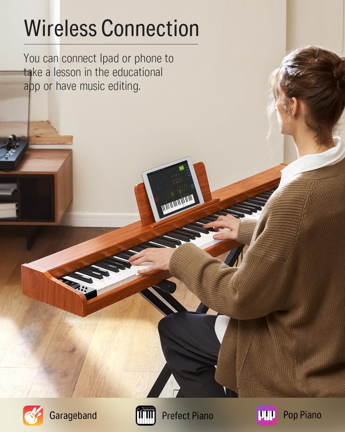 88 Keys Digital Piano with Stand and Sustain Pedal Z5686