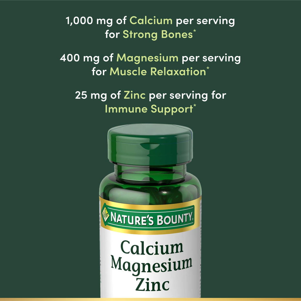 Calcium Magnesium & Zinc Caplets 100 Count Q796131