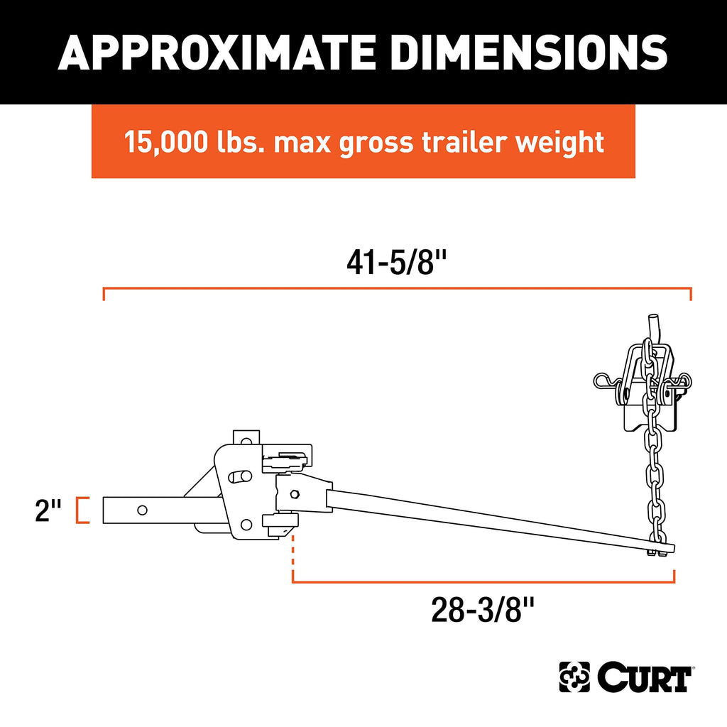 Weight Distribution Hitch, 15,000 lbs., 2-Inch Shank M22590