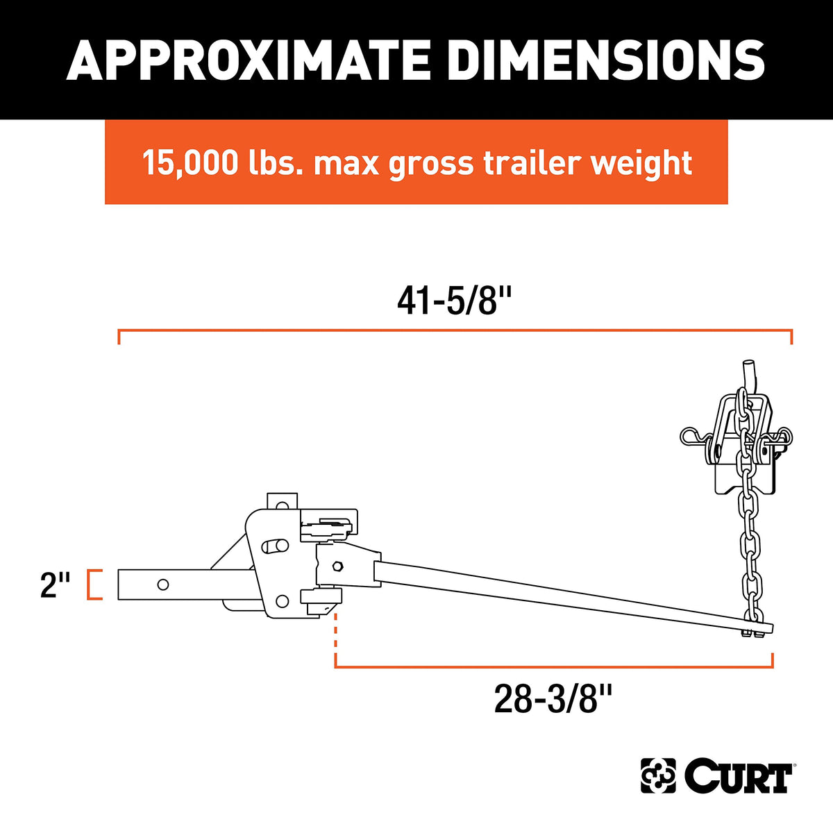 Weight Distribution Hitch, 15,000 lbs., 2-Inch Shank M22590