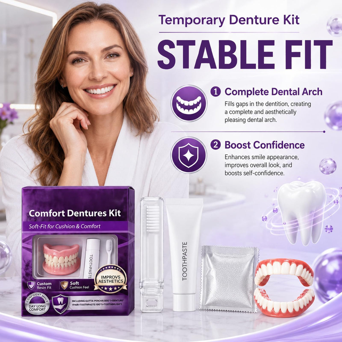 Heat Moldable Temporary Denture Kit 1 Set B367
