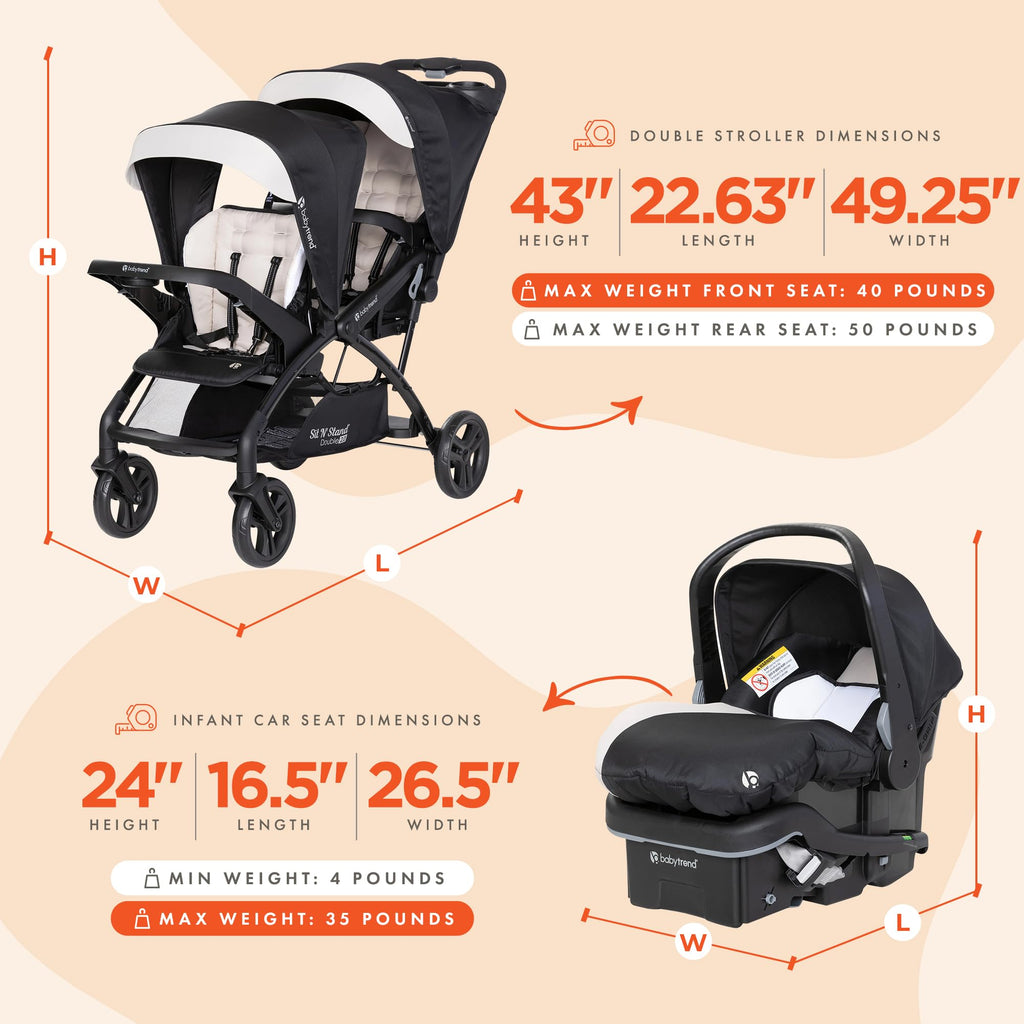 Double Stroller & 2 Car Seats P2541