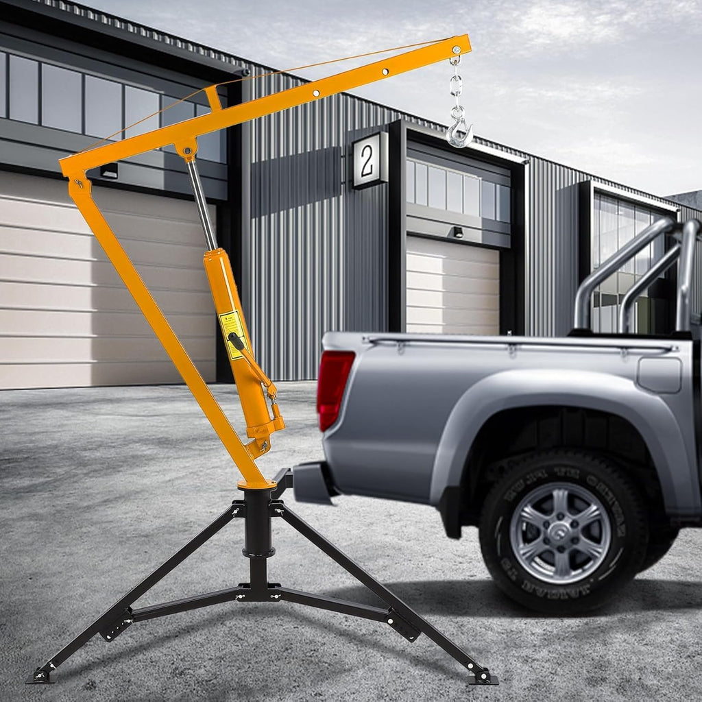 Hydraulic Receiver Hitch Crane 1000LBS Capacity 360° Swivel 3 Adjustable Settings Y851